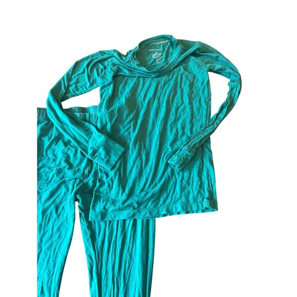 Plain Jane Emerald Green 2 Piece Thermal Pajama Set Girls Size 10 Long Sleeve - Picture 4 of 5
